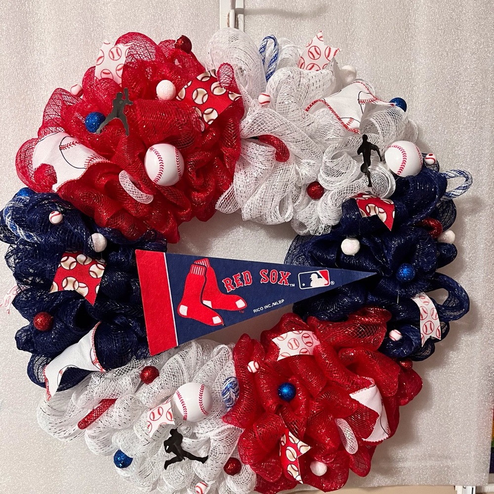 Red, White, and Blue Baseball Wreath